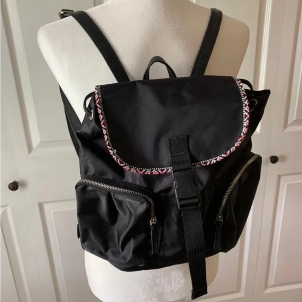 Vintage Backpack new condition tote bag cinch mini rucksack multi pocket 1990’s
